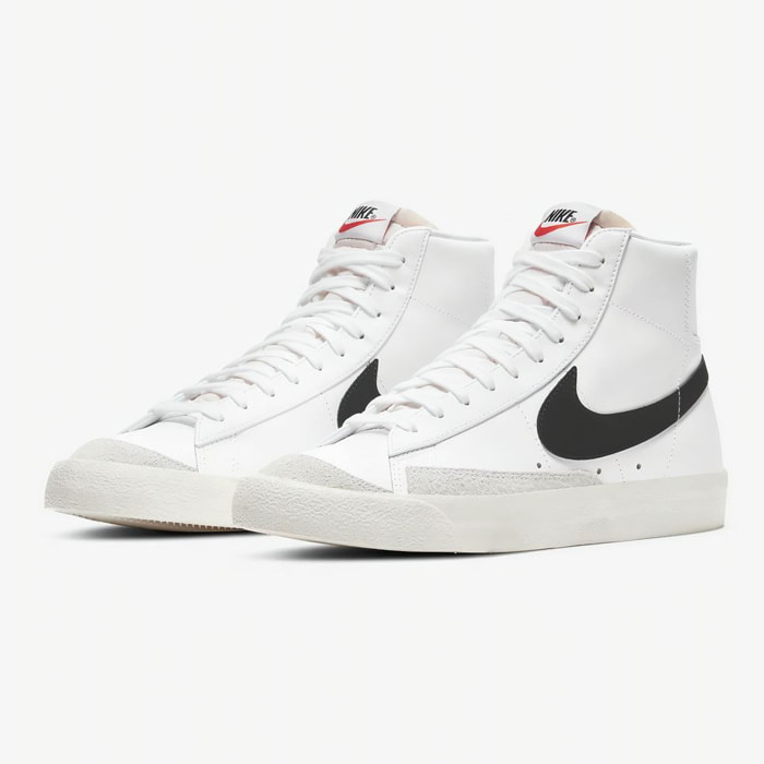 NIKE - Sneakers Altas Blazer Mid '77 Vintage - Cuero - Blanco Y Negro