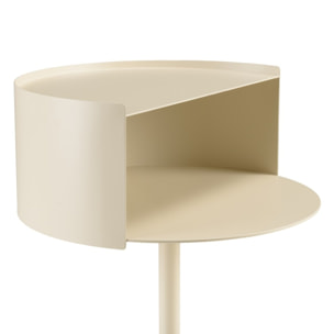 AGATHE - Table d'appoint ronde en acier beige D35cm