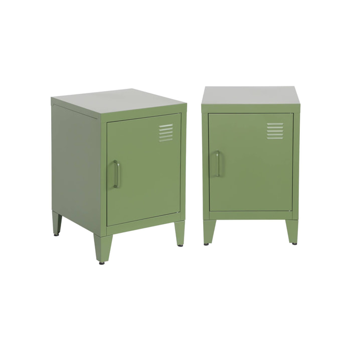 Table de chevet industrielle métal 1 porte (lot de 2) SOHO