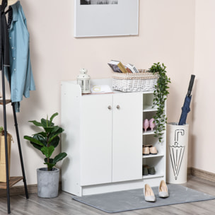 Armoire / etagere / meuble a chaussures très pratique en panneaux de particules blanc