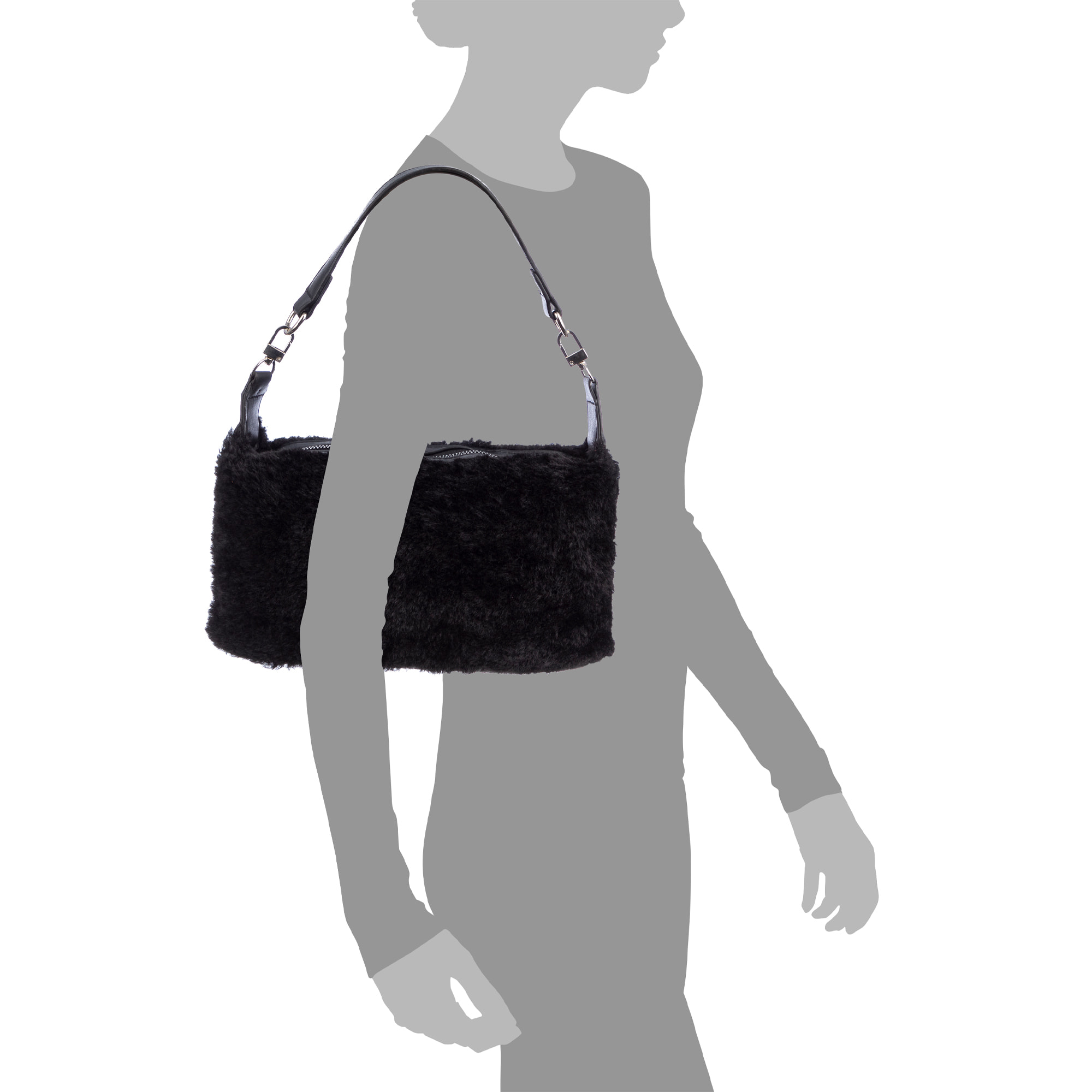 Atzara borsa a mano in pelliccia morbida.