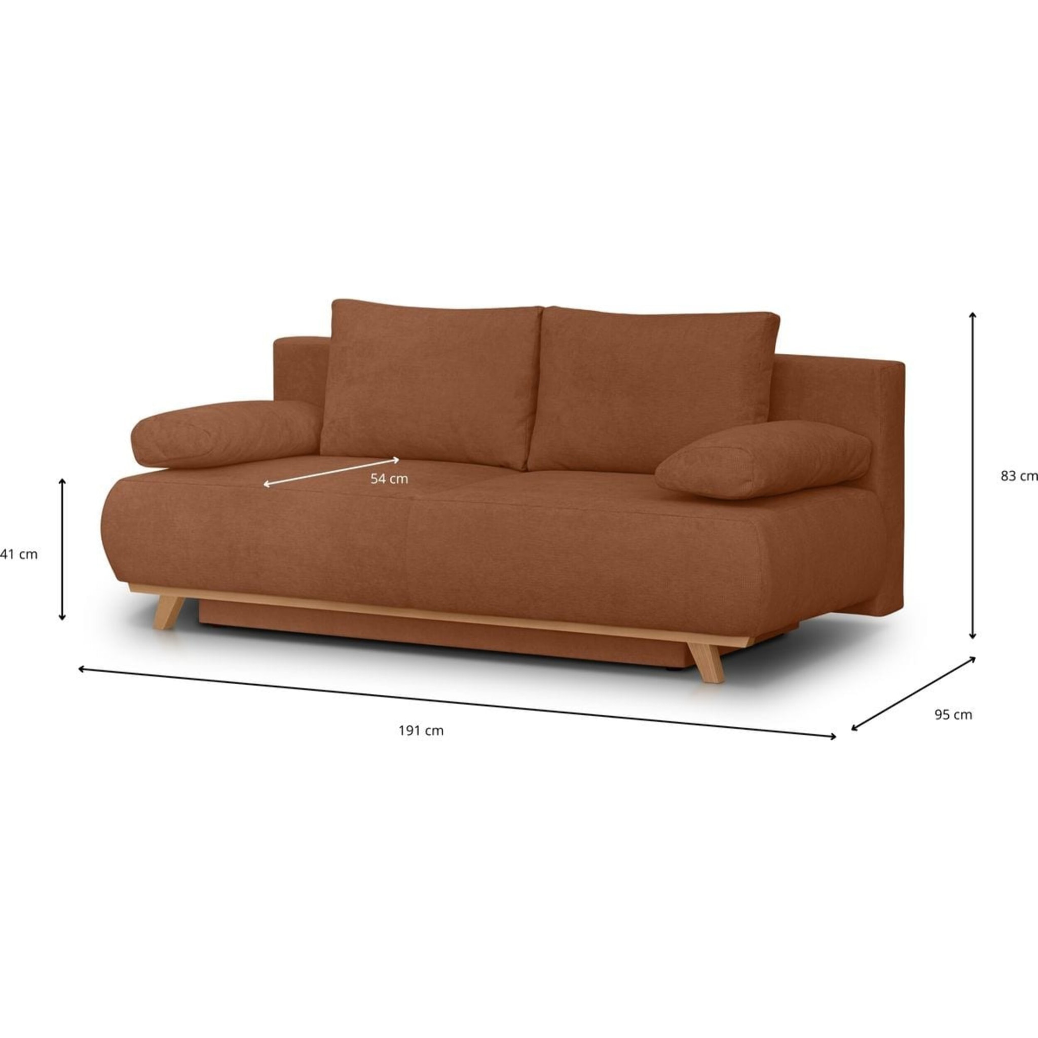 Canapé convertible 3 places en tissu chenille - LARIA