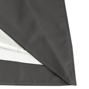 Rideau Séparateur de Pièce à galon et ourlet - Gris anthracite