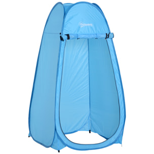 Tente de douche pliable pop-up automatique instantanée cabinet de changement camping polyester bleu