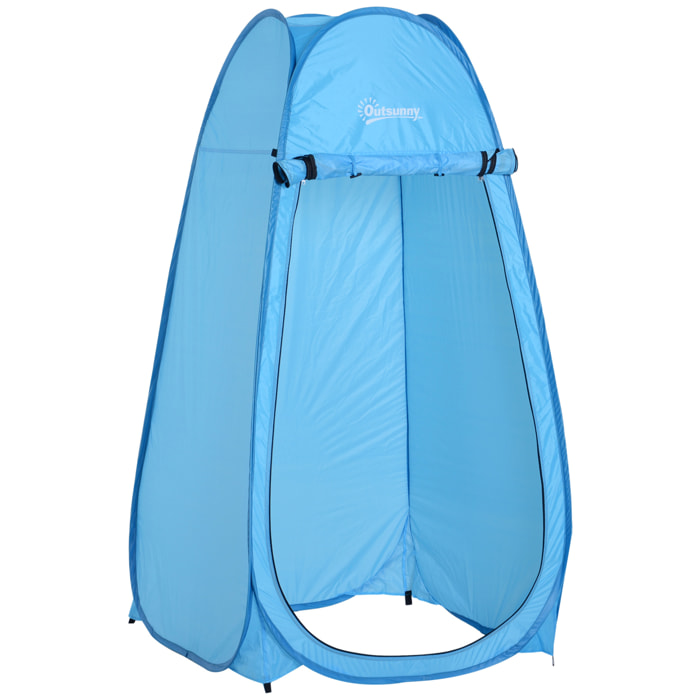 Tente de douche pliable pop-up automatique instantanée cabinet de changement camping polyester bleu