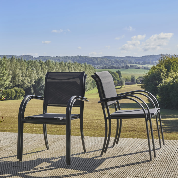 Fauteuil de jardin aluminium (lot de 4) AMARA