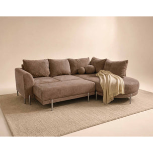 Gabin - pouf en velours texturé - Taupe