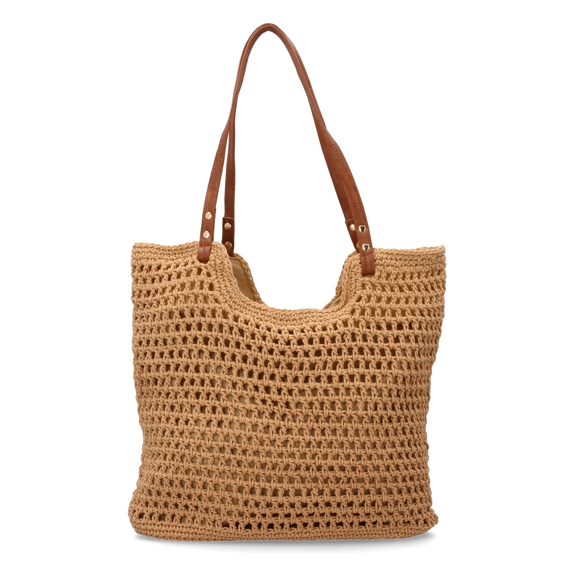 Bolso de hombro para mujer de rafia, diseño moderno con adornos, comodo.