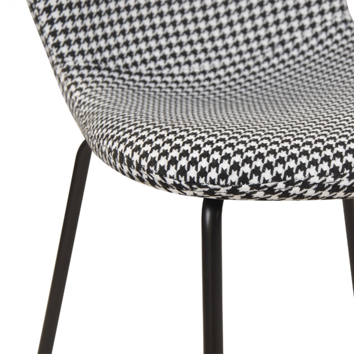 Lot de 2 chaises à motifs pied-de-poule et pieds en métal - Koko