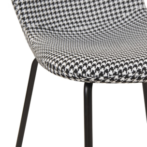 Lot de 2 chaises à motifs pied-de-poule et pieds en métal - Koko