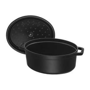 Cocotte en Fonte 37 cm, Ovale, Noir