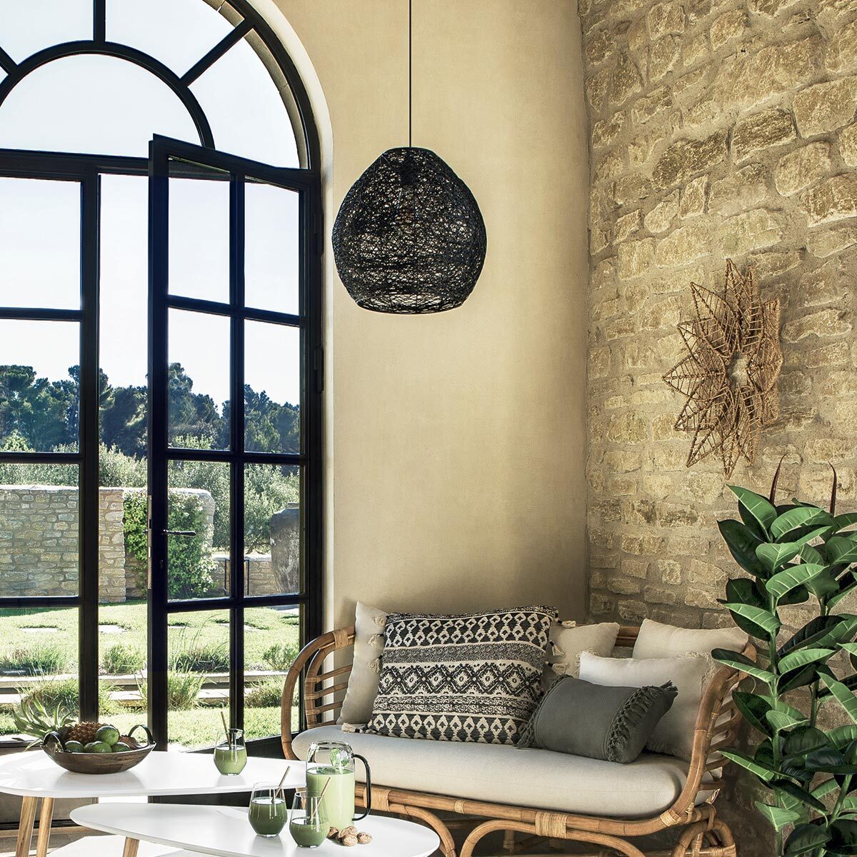 Suspension "Mona" noire D34 cm