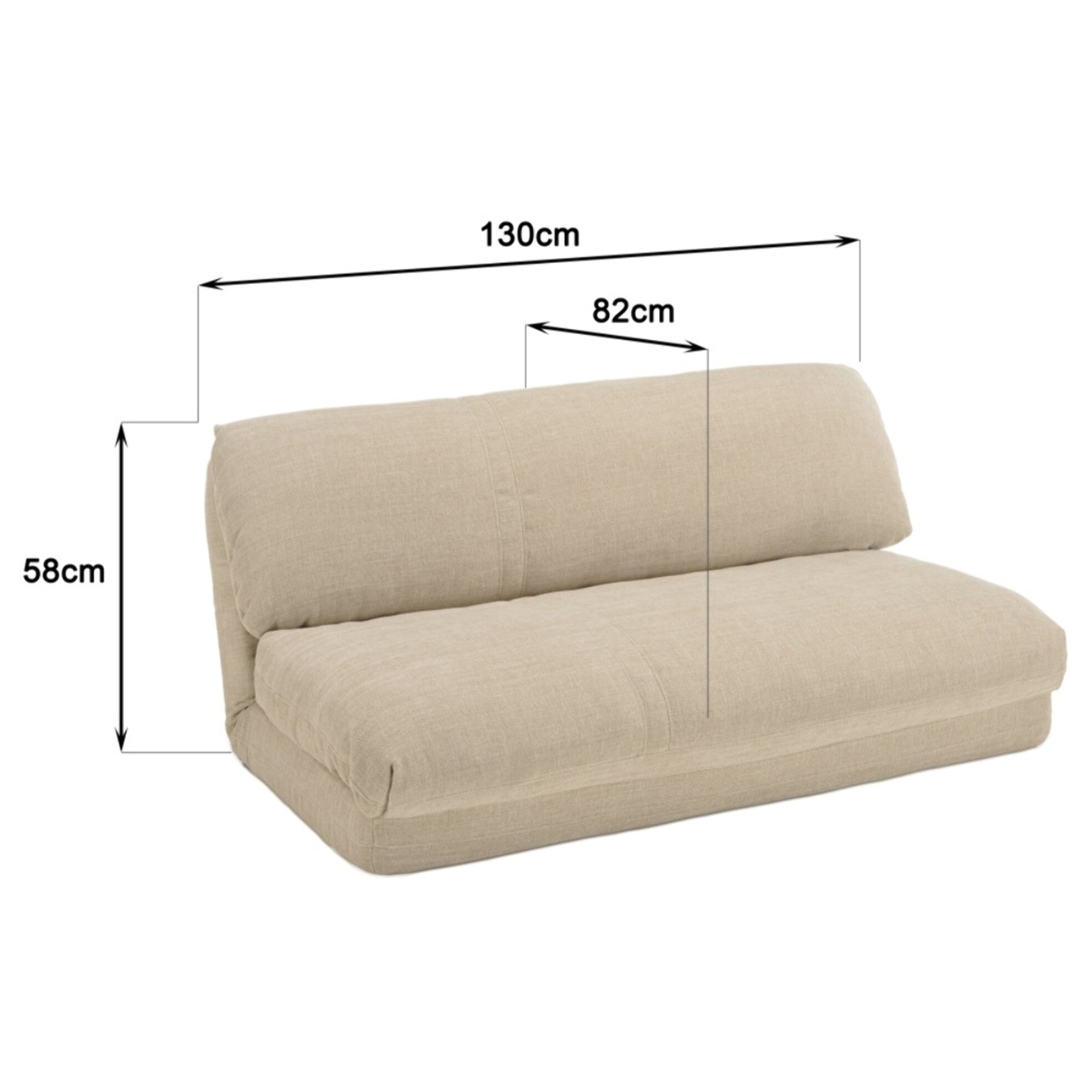 ANGELE - Chauffeuse convertible 2 places en tissu couleur beige