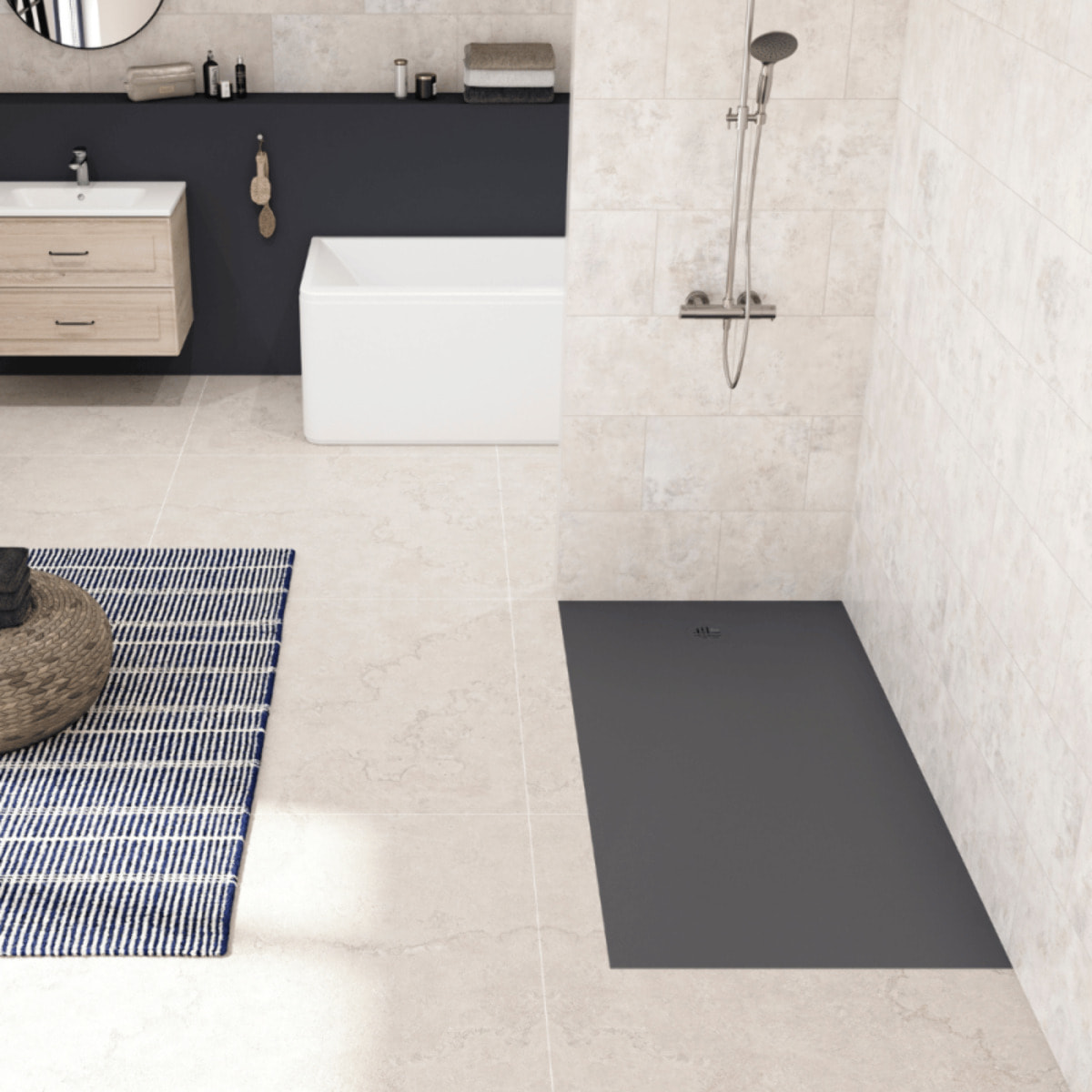 Receveur de douche KINEDO Kinesurf Nova Gris anthracite