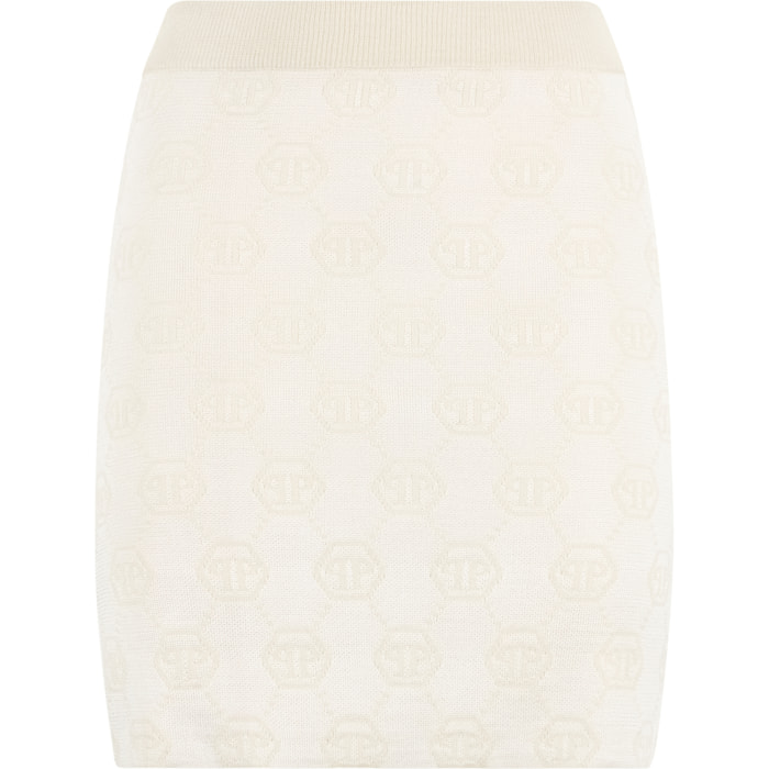 PHILIPP PLEIN Minifalda de punto MONOGRAM
