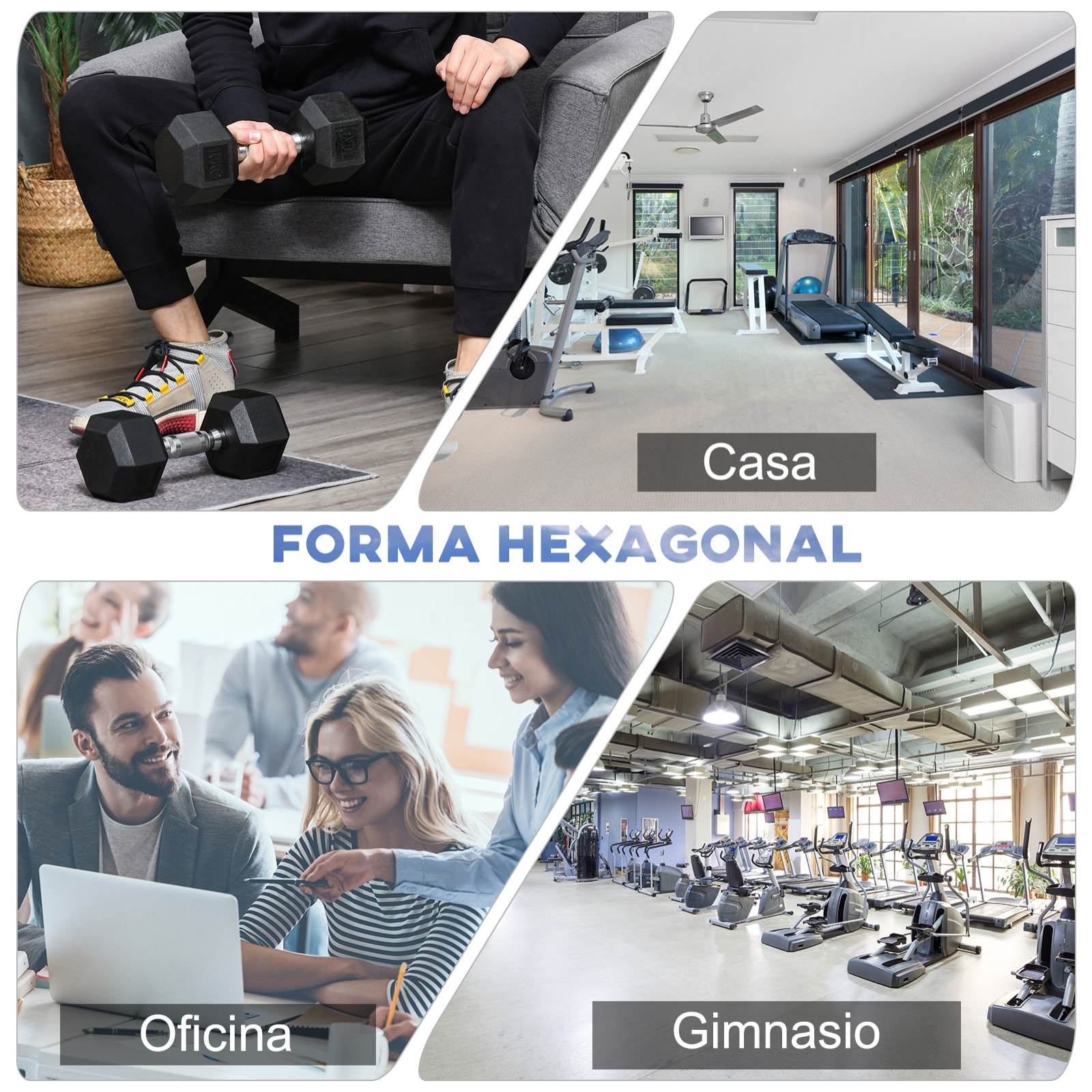 Juego de Mancuernas de 10kg con Barra de Conexión Metálica y Cabeza Hexagonal Juego de Pesas 20kg Total para Entrenamiento en Casa Gimnasio Oficina Negro y Plata
