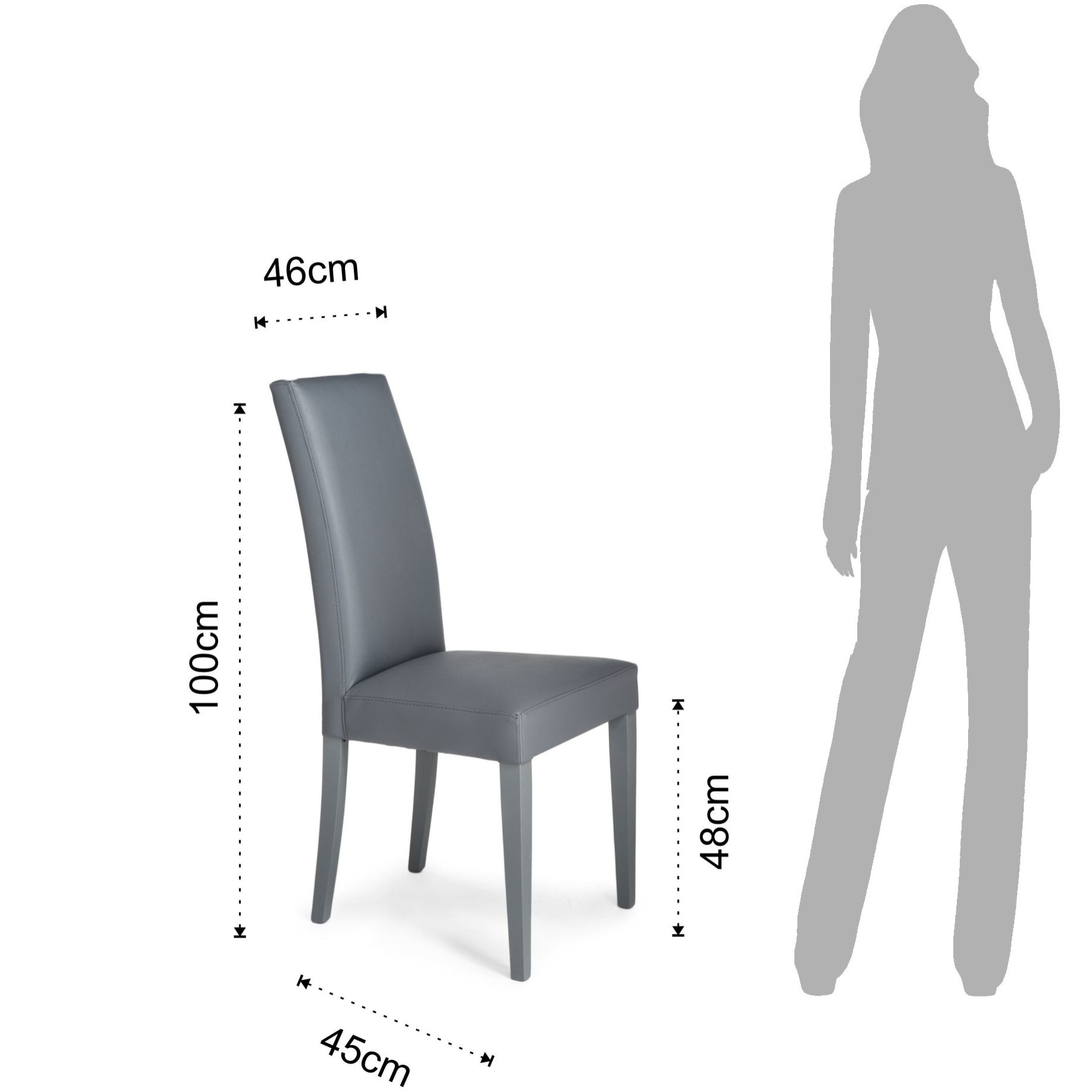 Tomasucci Lot de 2 Chaises JENNY GREY Gris