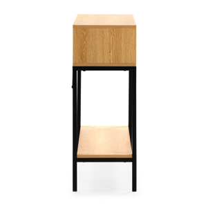 Mesa consola Auri 2 cajones efecto Roble