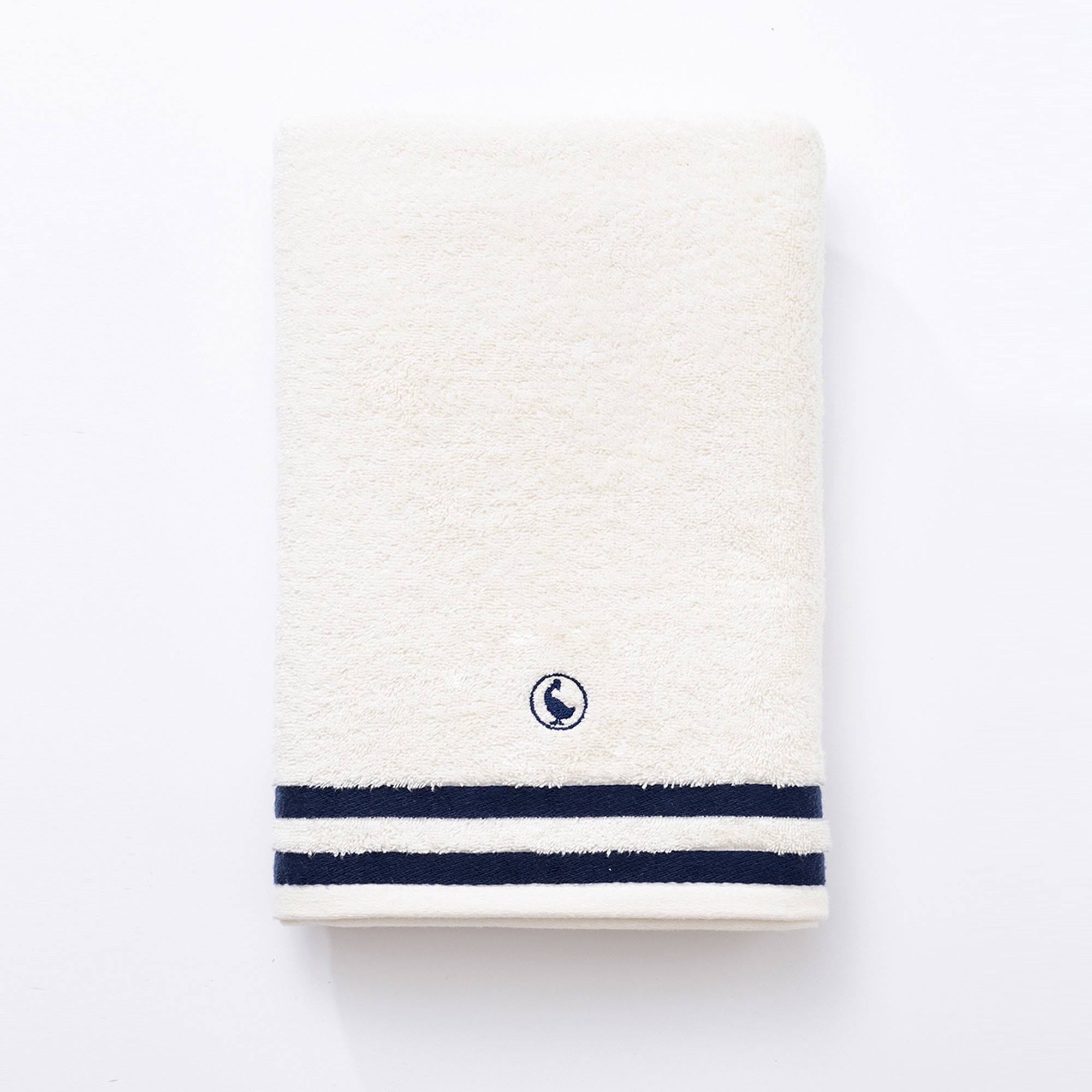 Set de 3 toallas de ducha en color blanco crudo 70x140cm 100% algodón 500gsm el ganso