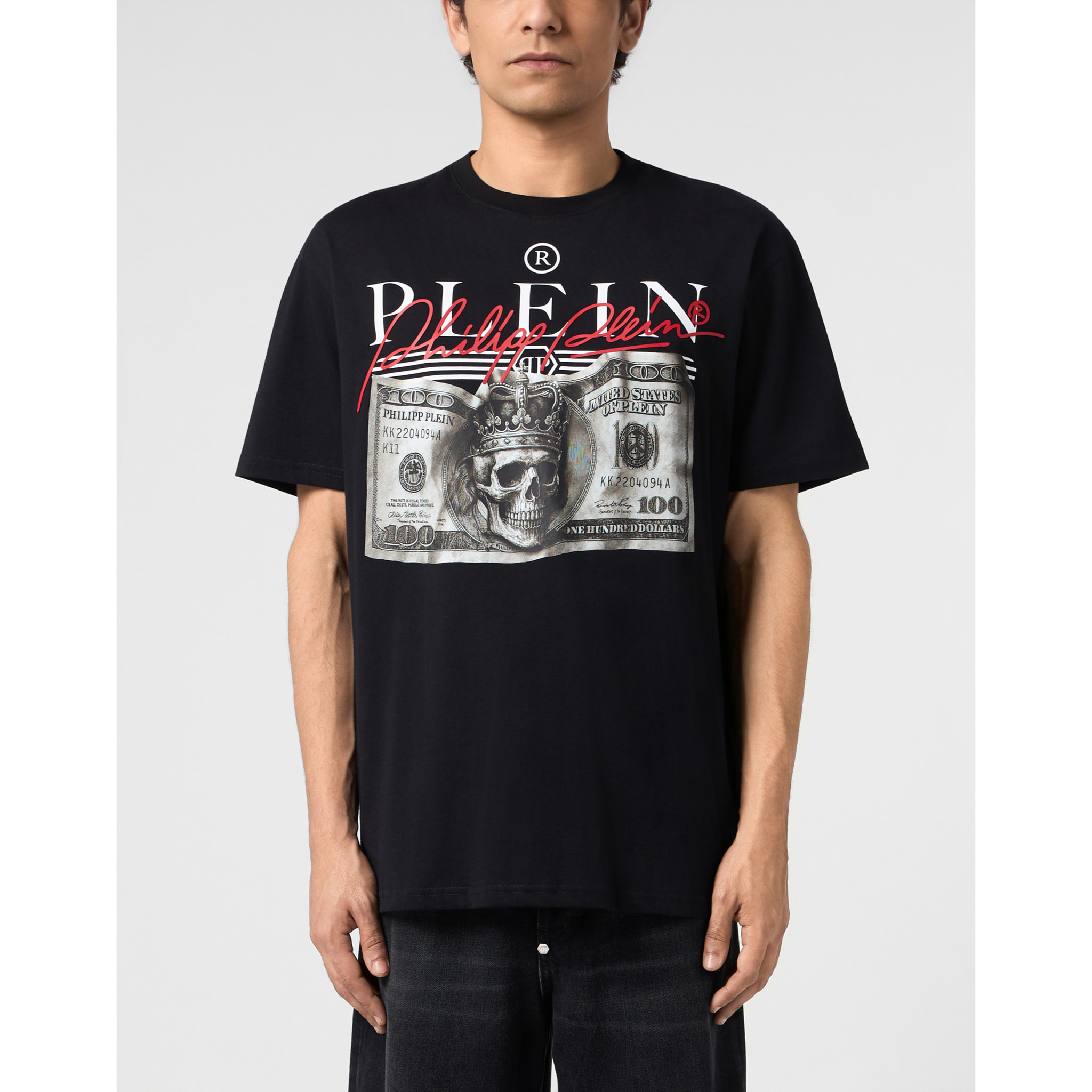 PHILIPP PLEIN Camiseta de cuello redondo y manga corta SIGNATURE