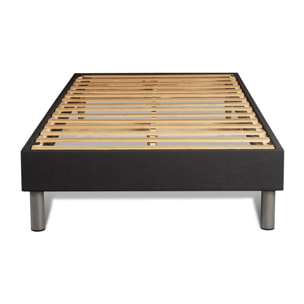 Ensemble Matelas Sommier 90x200 cm - Sommier Noir (en kit) - Boost