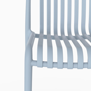 Lot de 2 chaises de bar de jardin 76 cm en plastique bleu pastel - Duli