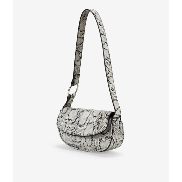 Bolso mini de hombro en serpiente con solapa