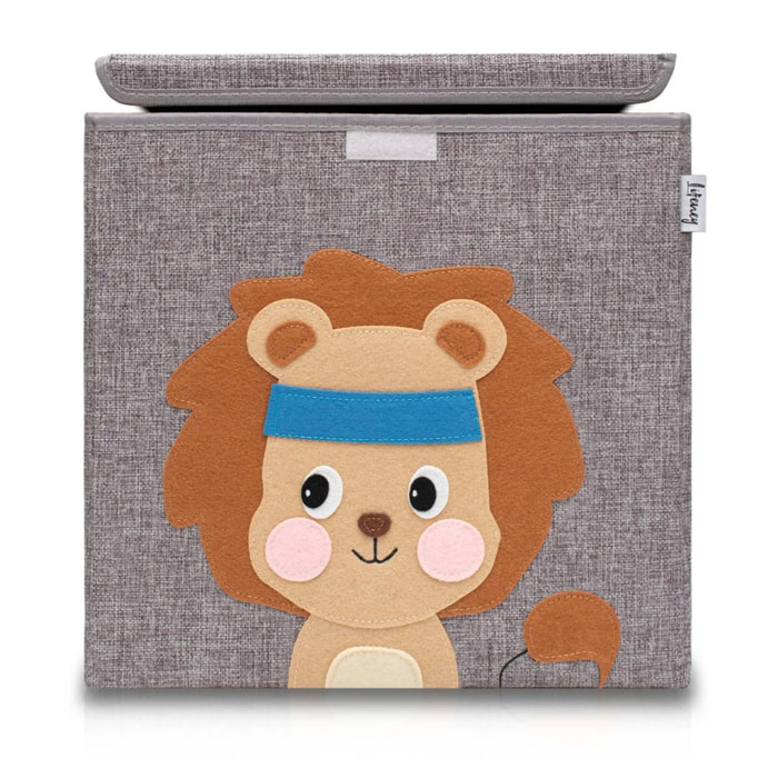 Boîte de rangement en tissu pour enfant "lion" avec couvercle, compatible Ikea Kallax Lifeney