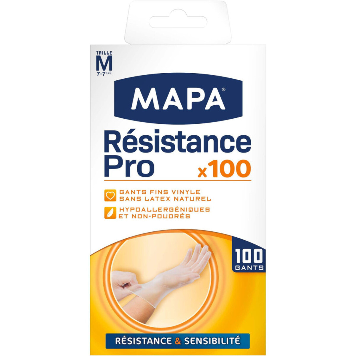 Mapa - 1 boite de 100 gants jetables Résistance Pro - T.M