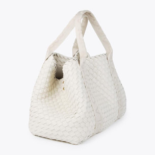 Borsa shopper a mano intrecciata