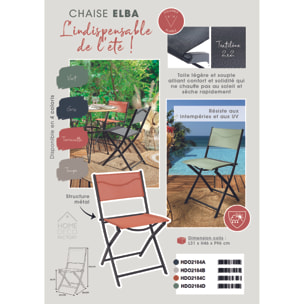 Chaise Exterieur Pliable Elba Textilene Taupe - Lot De 4