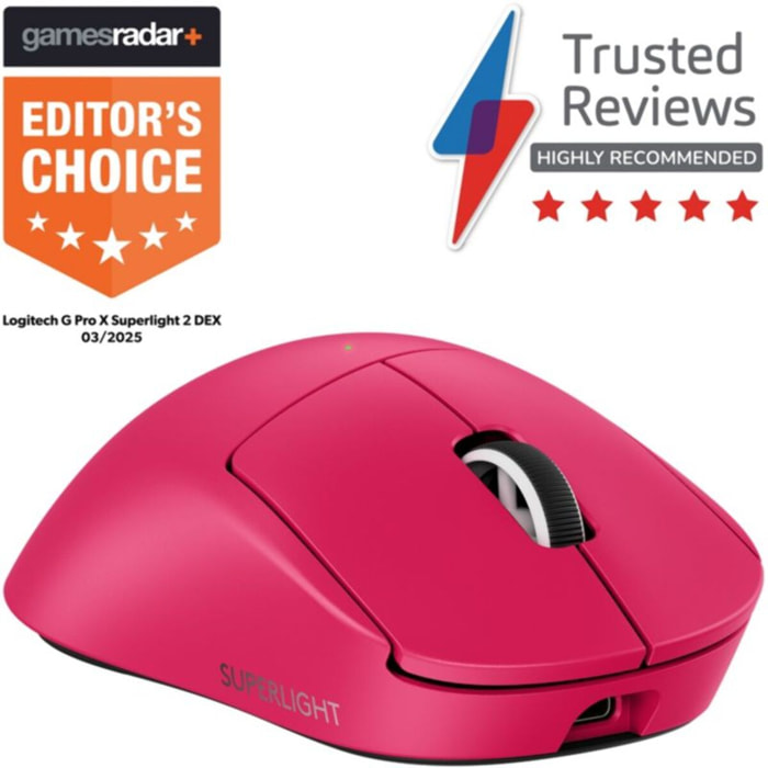 Souris Gamer Sans Fil LOGITECH Pro X SUPERLIGHT 2 DEX LIGHTSPEED ROSE