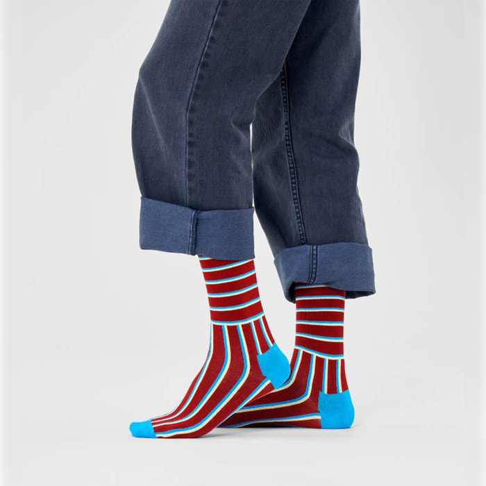 Calcetines blocked stripe rojo