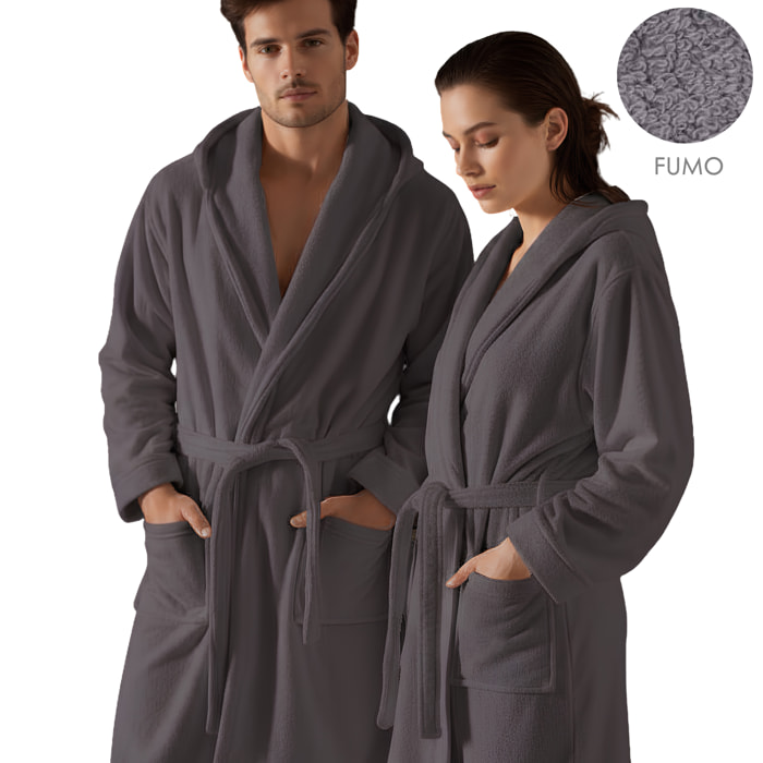 Accappatoio unisex con cappuccio e tasche