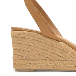 Alpargata Cecilia cuña de yute tintada en algodón orgánico con pulsera y escote en V