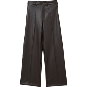 Pantalone wide leg effetto pelle