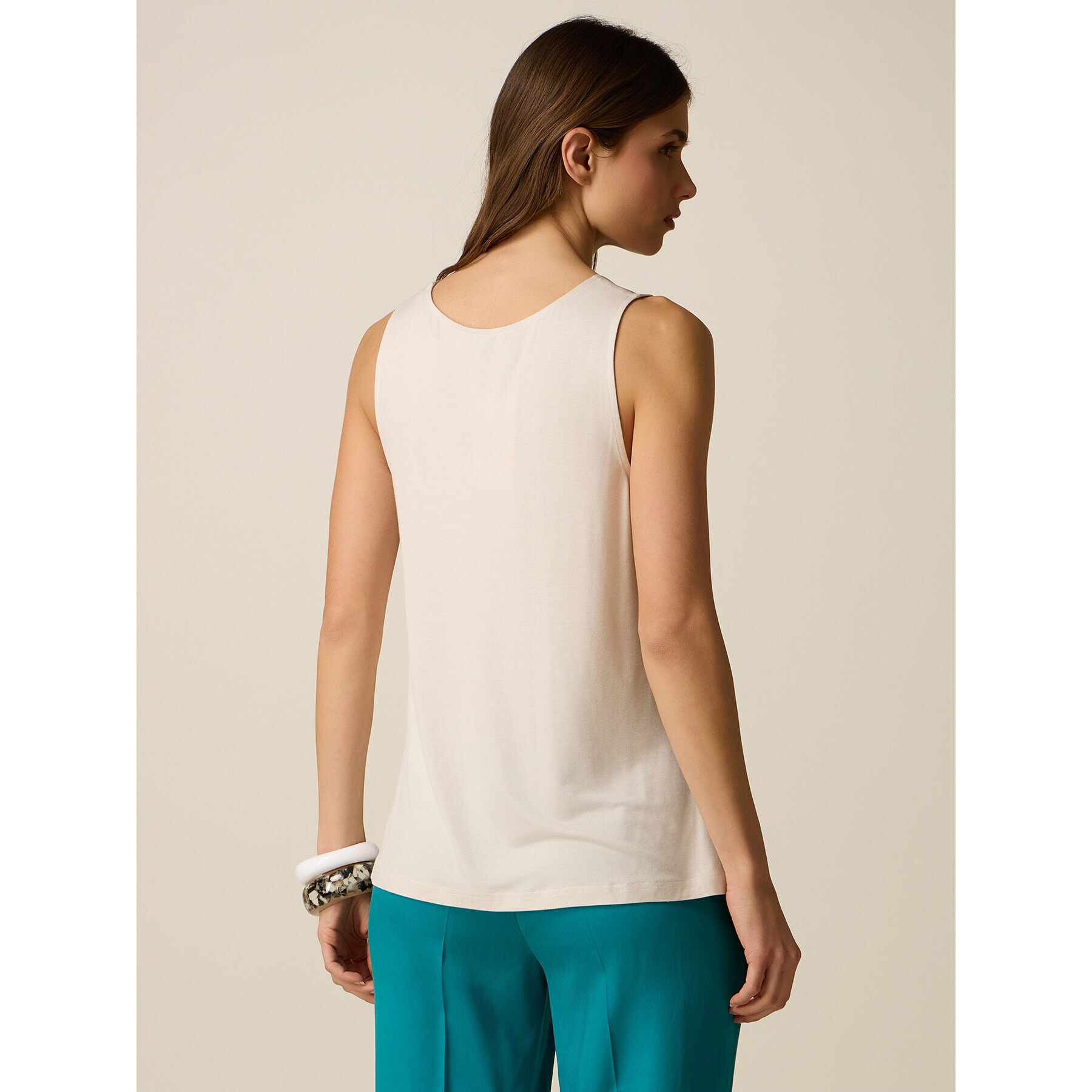 Oltre - Top bimaterial - Blanco