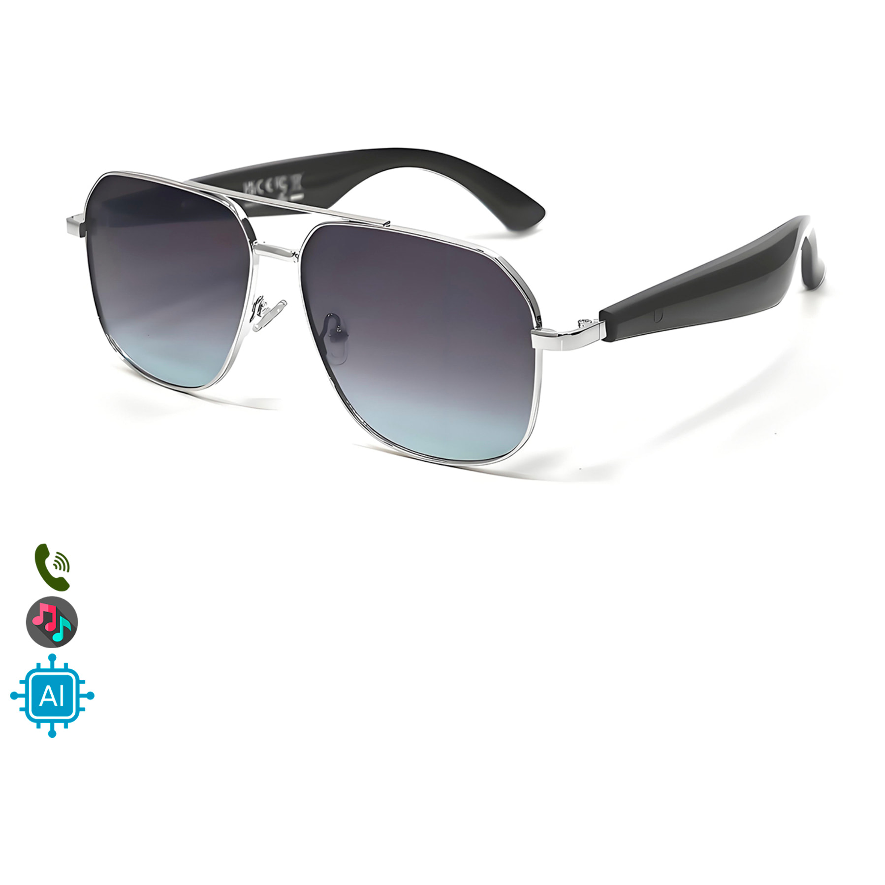 Gafas AI GY-100, traducción automática de +100 idiomas, agente AI, reproducción músical.