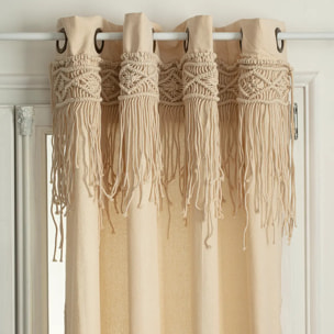 Rideau "Rituality" macramé beige 140x260cm
