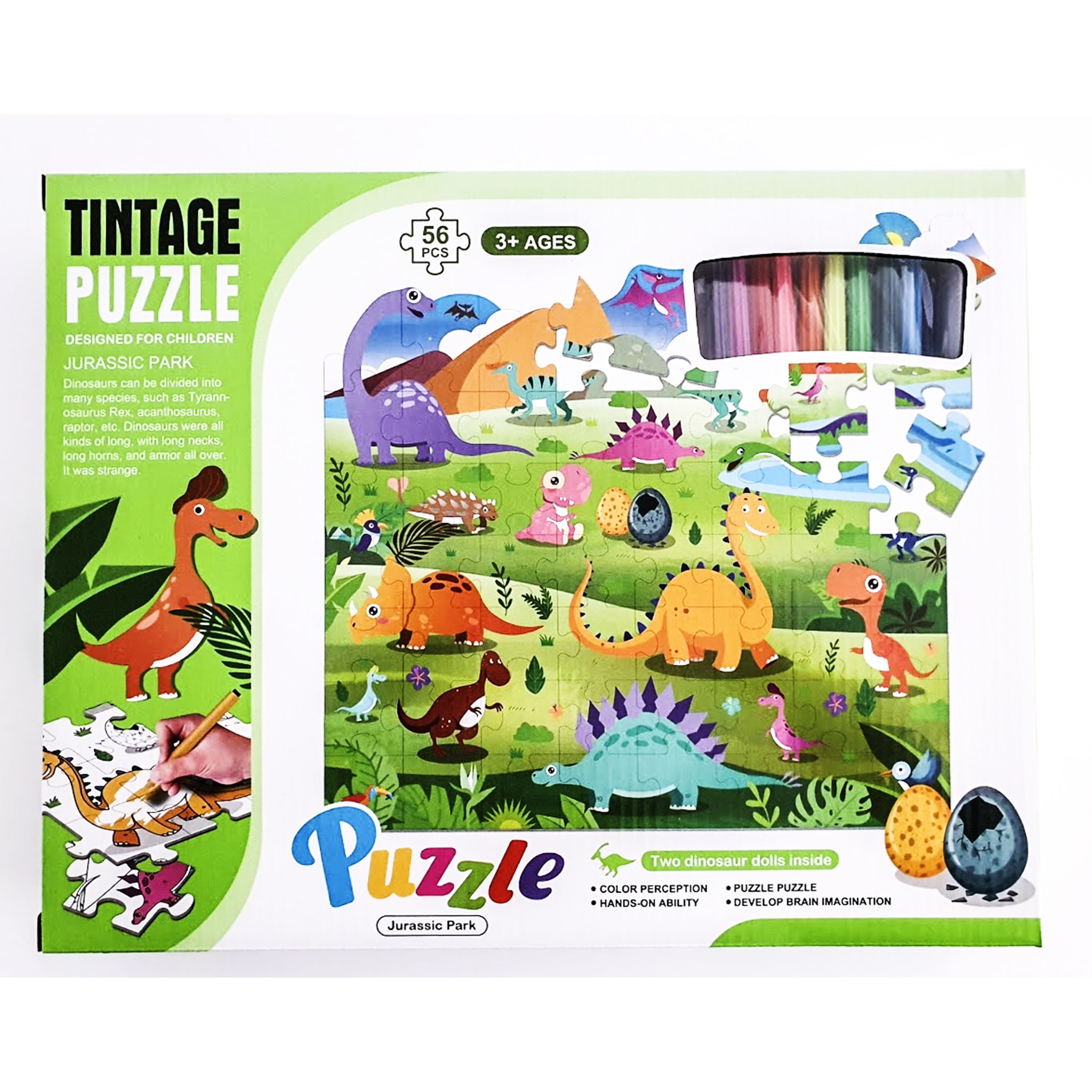 PUZLE DE COLOREAR Y MONTAR: POLICIAS Y LADRONES 48 pcs + COCHE