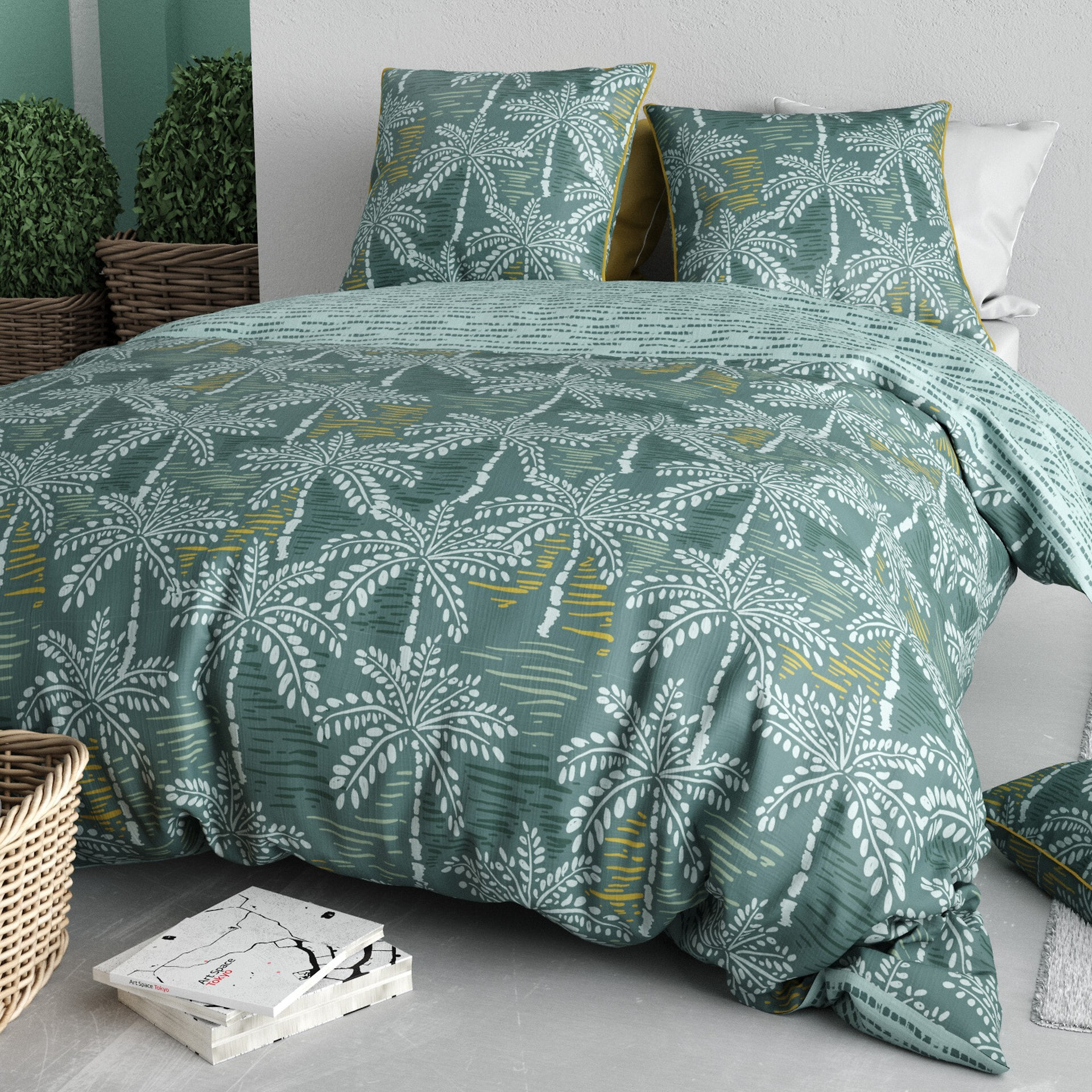 Parure Housse De Couette 3pcs Microfibre Effet Pêche TOBAGO