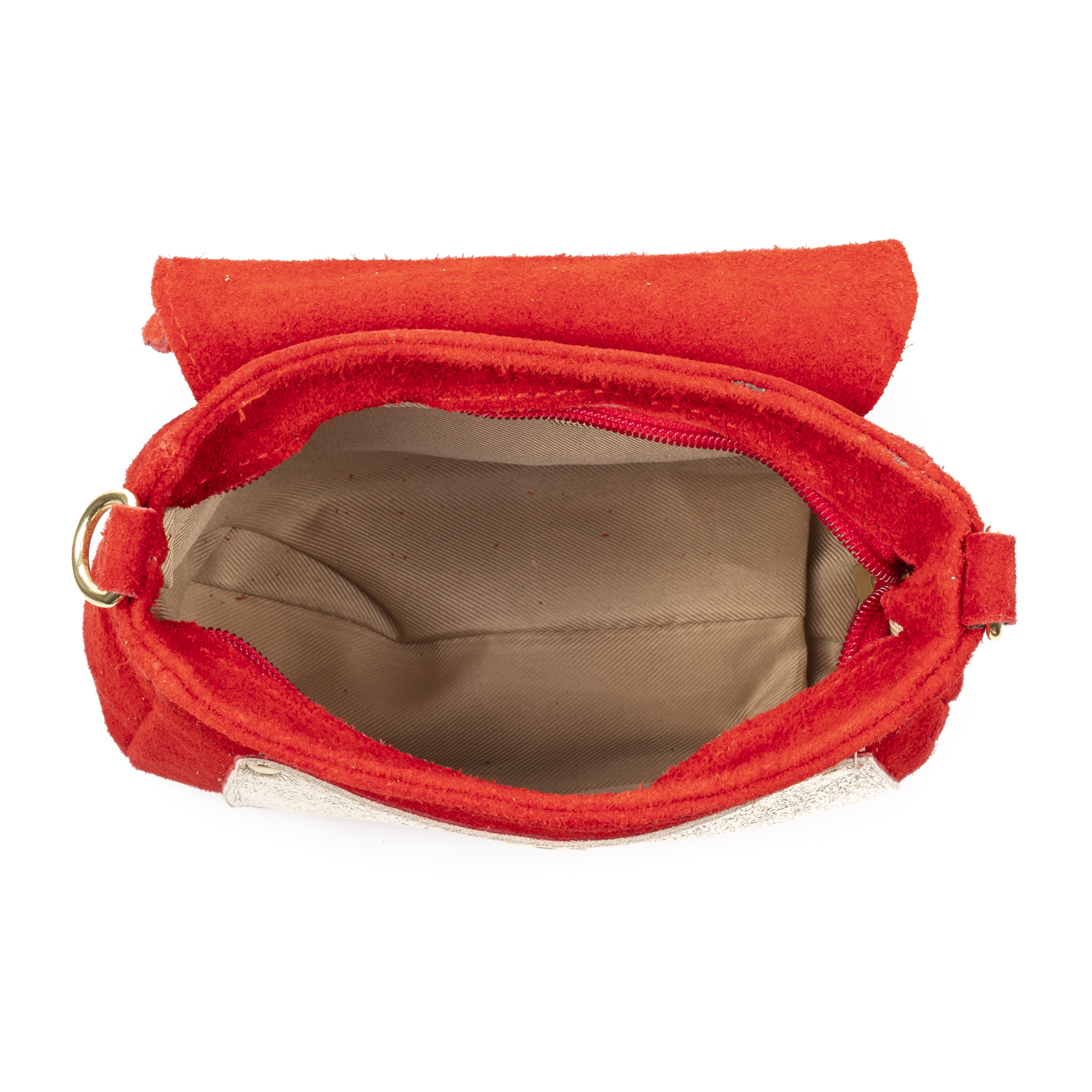 Altissimo borsa a tracolla donna. Pelle scamosciata autentica combinata con scamosciato lucido.