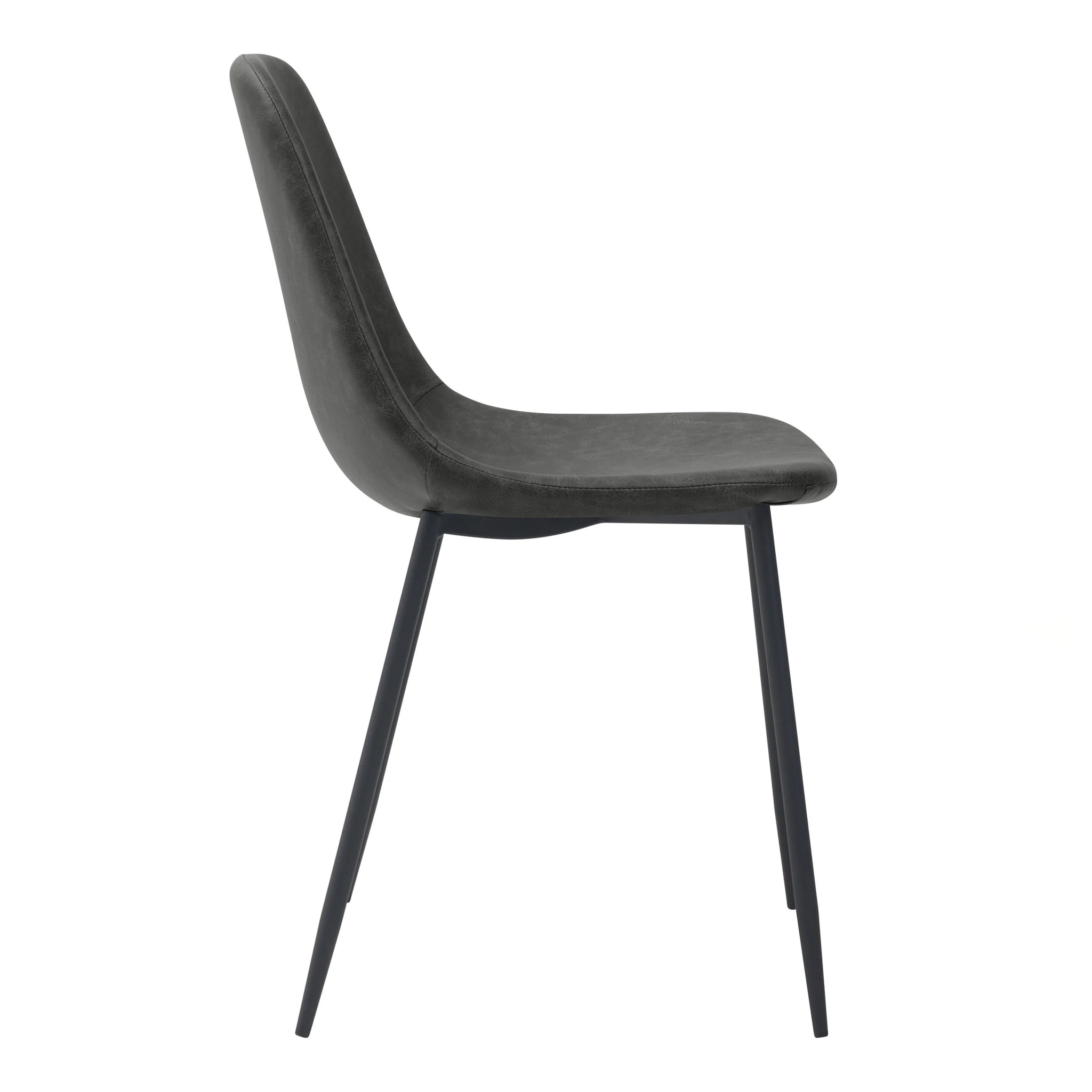Lot de 2 chaises en cuir synthétique gris/noir - Henrik