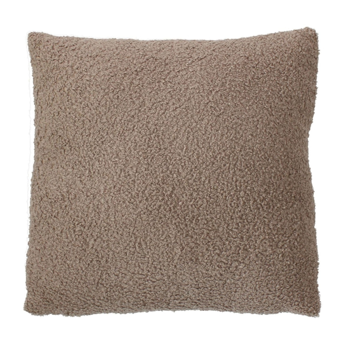 Coussin déhoussable tissu bouclé - Ecru