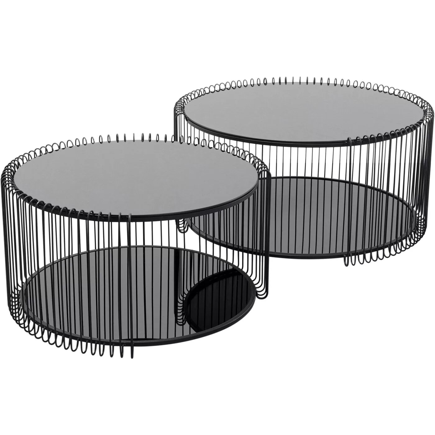 Tables basses Wire Double noires set de 2 Kare Design