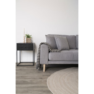 Plaid Side in cotone riciclato nero e beige 130x180 cm