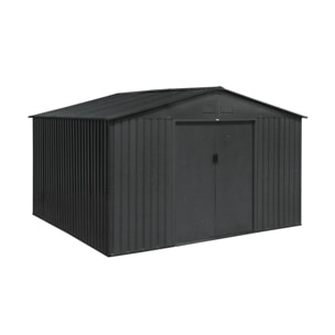 Abri de jardin métal 10,85m² avec kit d'ancrage BOULONNAIS