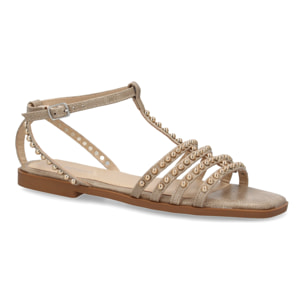 Sandalias planas de mujer, comodas y elegantes, diseño moderno con adornos brillantes