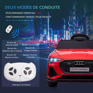 Voiture véhicule électrique enfant e-tron Sportback S line 12 V - V. max. 8 Km/h - effets sonores, lumineux - télécommande, port USB, MP3 - rouge