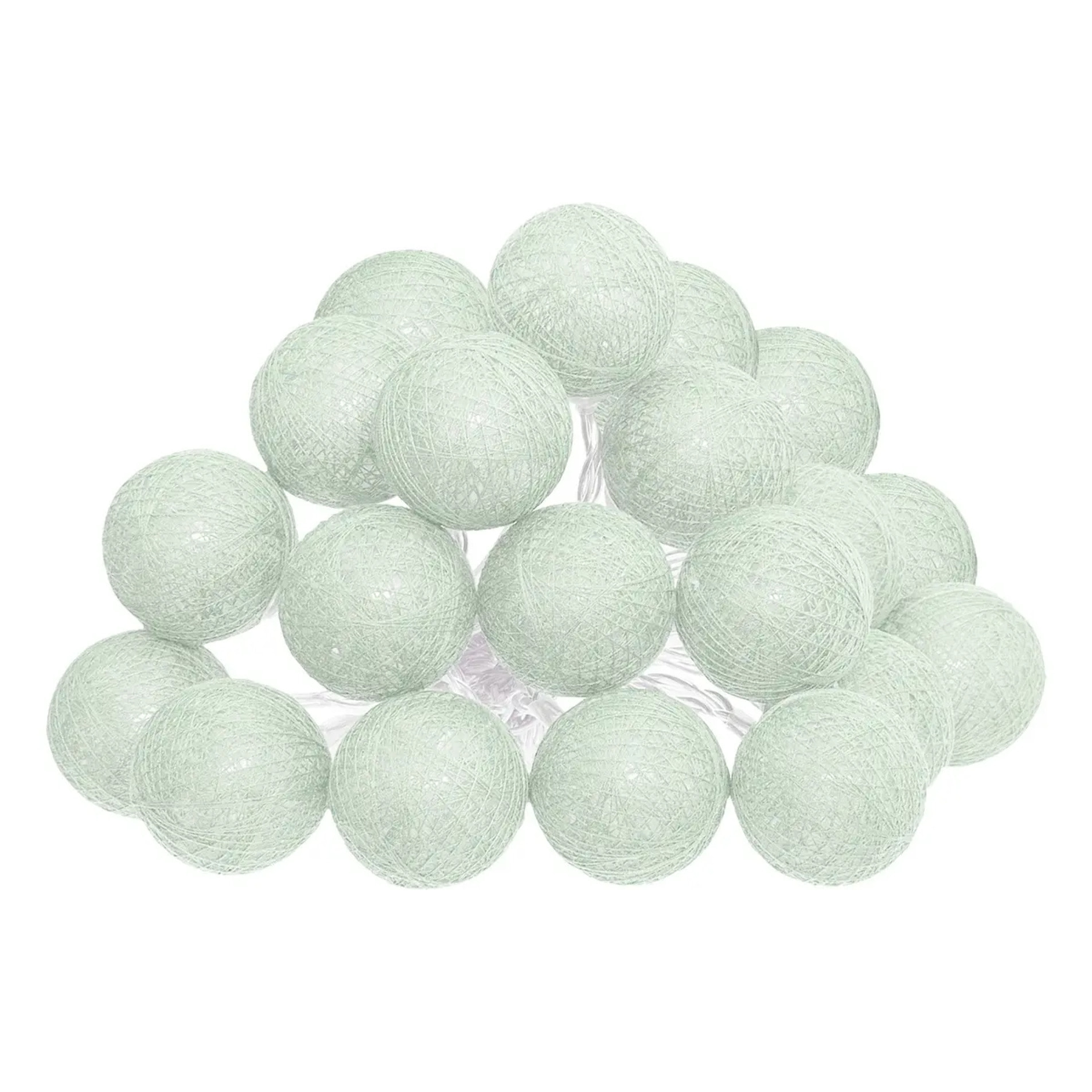 Guirlande LED 20 boules vert céladon L435cm